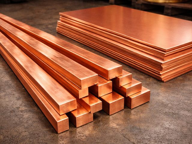 Barramentos e chapas de cobre